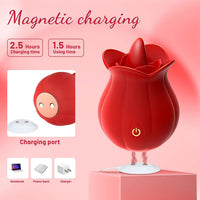 Rose Tongue Licking Vibrator for Women | Electric Silicone Oral Stimulator