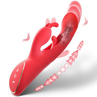 Women's Thrusting Rabbit Vibrator with 7 Vibrational Settings and 4 Flapping Modes, Waterproof Adult Accessory