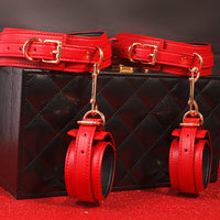 Premium PU Leather Bondage Set | 9-Piece BDSM Restraint Kit for Couples