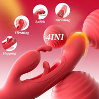 Women's Thrusting Rabbit Vibrator with 7 Vibrational Settings and 4 Flapping Modes, Waterproof Adult Accessory