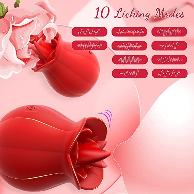 Rose Tongue Licking Vibrator for Women | Electric Silicone Oral Stimulator