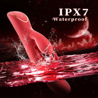 Women's Thrusting Rabbit Vibrator with 7 Vibrational Settings and 4 Flapping Modes, Waterproof Adult Accessory
