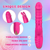Rose Automatic Retractable Vibrator | Dual-Mode Clitoral Massager for Women