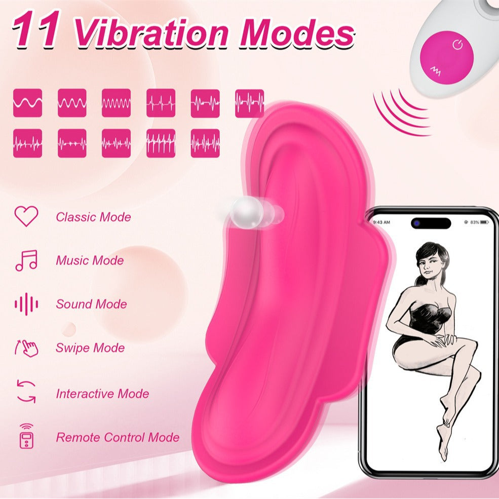 Wearable Clitoral Massager | 11-Frequency App & Remote Control Vibrator