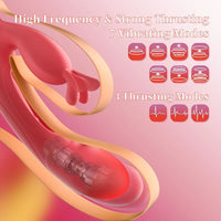 Women's Thrusting Rabbit Vibrator with 7 Vibrational Settings and 4 Flapping Modes, Waterproof Adult Accessory