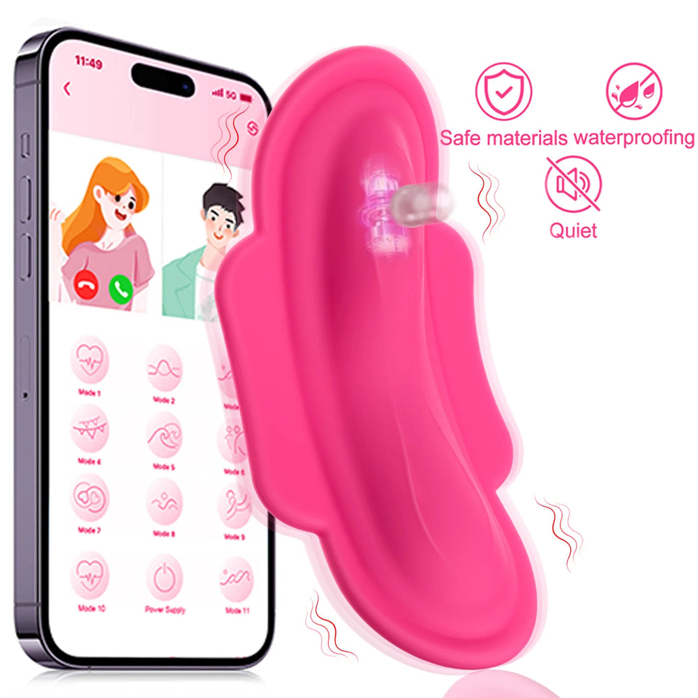 APP Remote Control Bluetooth Vibrating Panty - Waterproof Silicone Mini Stimulator with 11 Modes for Couples' Pleasure